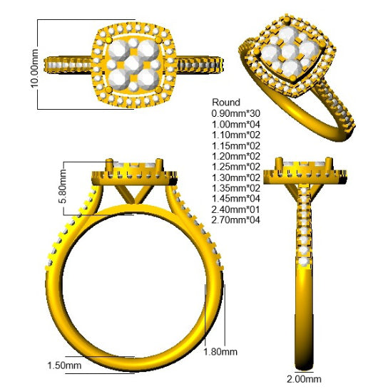 SR3916 — Ring - 9k Yellow Gold detail