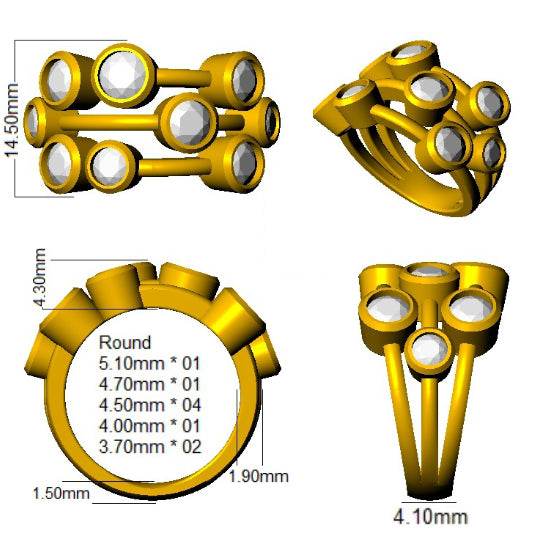 SR3942 — Ring - 9k Yellow Gold detail