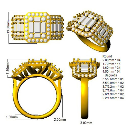 SR394A — Ring - 9k Yellow Gold detail