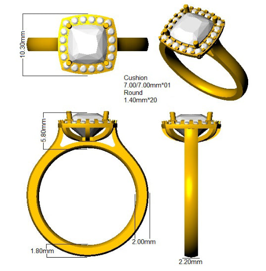 SR3960 — Ring - 9k Yellow Gold detail