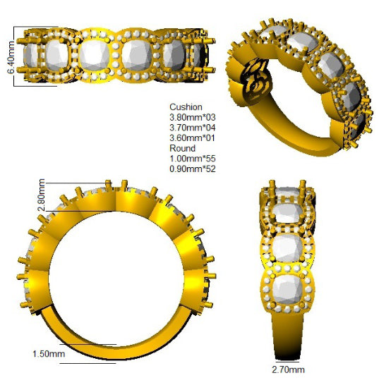 SR3966 — Ring - 9k Yellow Gold detail