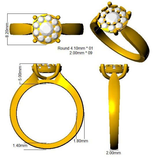 SR3990 — Ring - 9k Yellow Gold detail