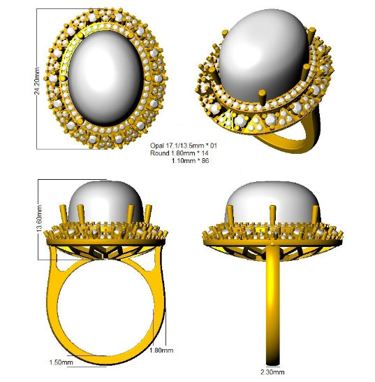 SR3992 — Ring - 9k Yellow Gold detail
