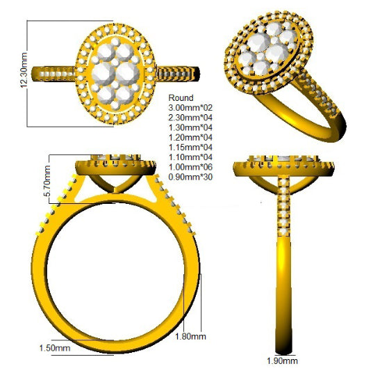 SR3998 — Ring - 9k Yellow Gold detail