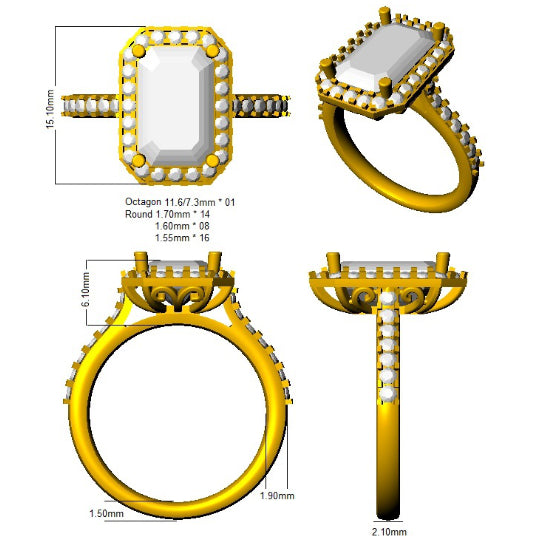 SR40 — Ring - 9k Yellow Gold detail