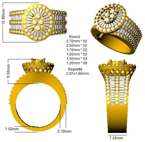 SR402 — Ring - 9k Yellow Gold detail