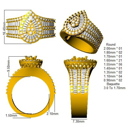 SR403 — Ring - 9k Yellow Gold detail