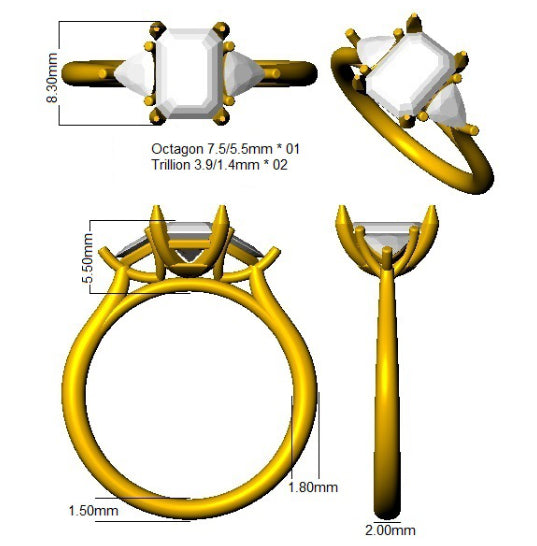 SR4046 — Ring - 9k Yellow Gold detail