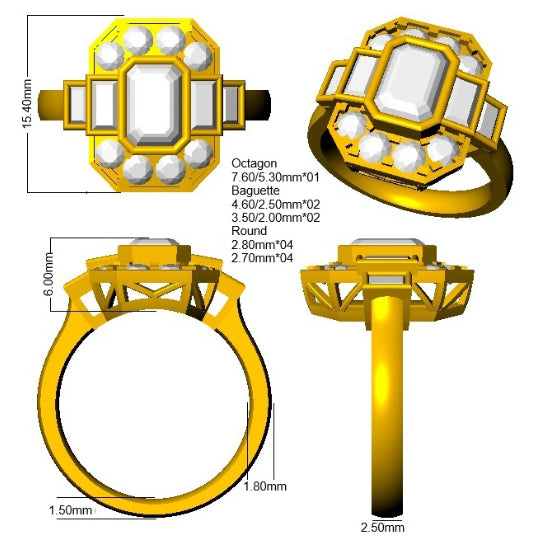 SR4057 — Ring - 9k Yellow Gold detail