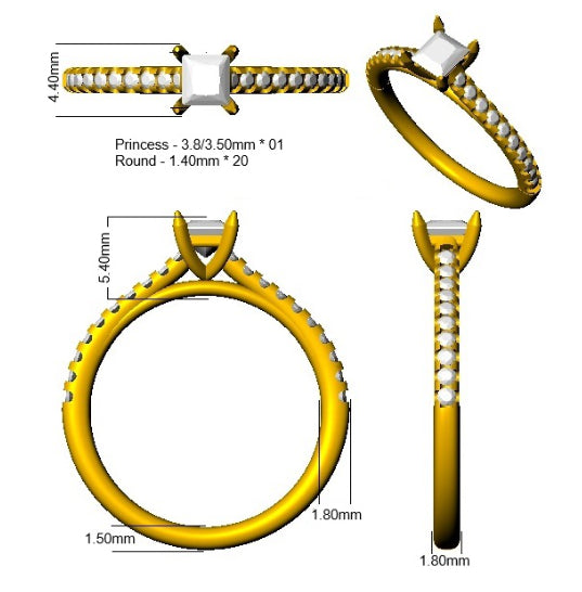 SR4058 — Ring - 9k Yellow Gold detail
