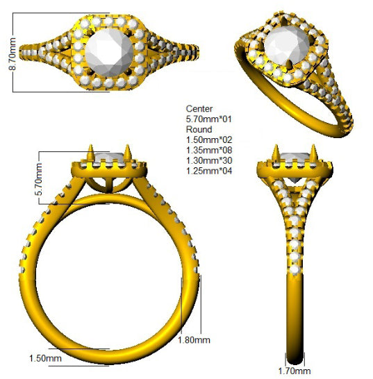 SR4063 — Ring - 18k White Gold detail