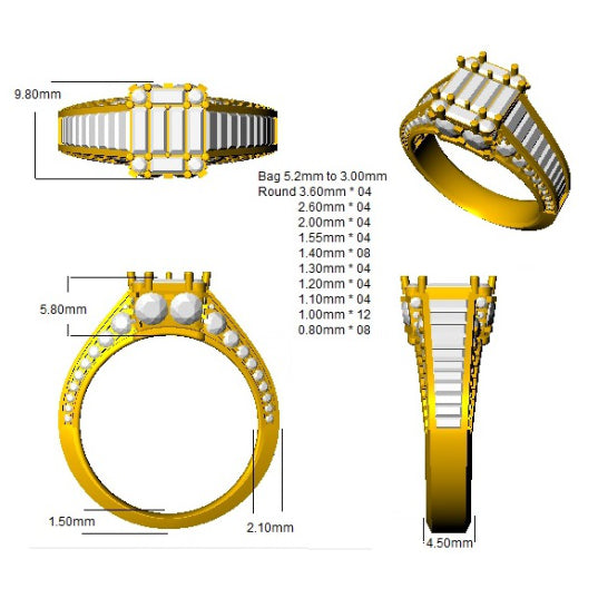 SR406A — Ring - 9k Yellow Gold detail