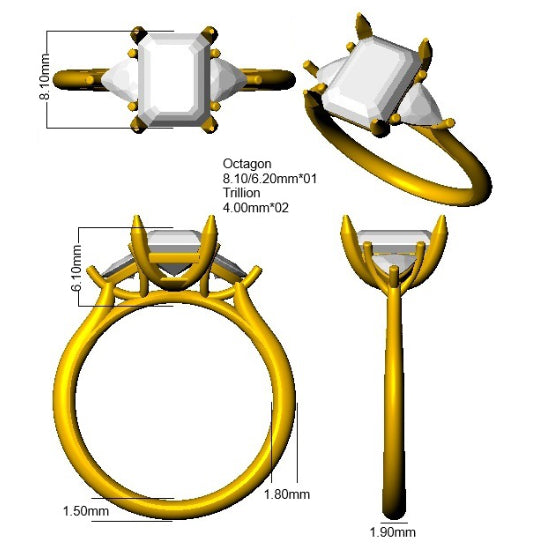 SR4098 — Ring - 9k Yellow Gold detail