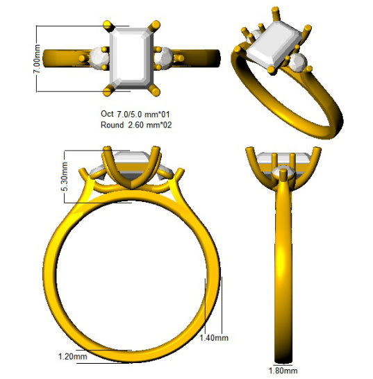 SR41 — Ring - 9k Yellow Gold detail
