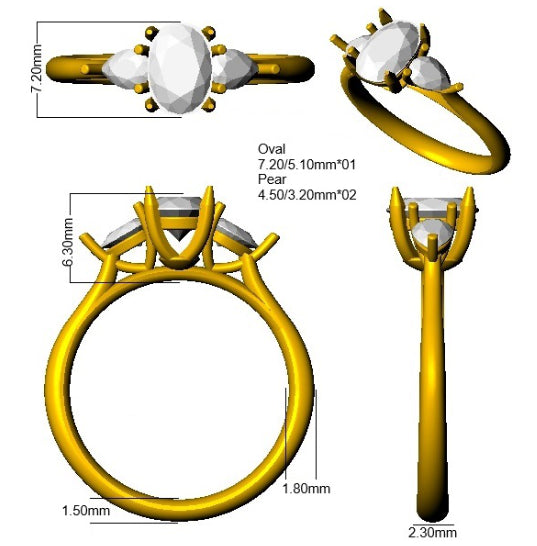 SR4105 — Ring - 9k Yellow Gold detail