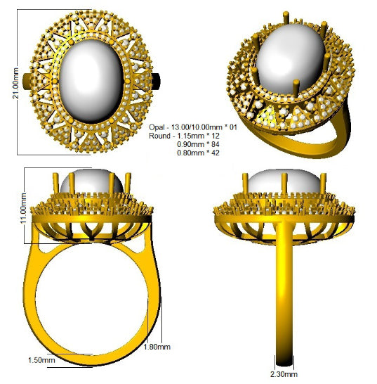 SR4106 — Ring - 9k Yellow Gold detail