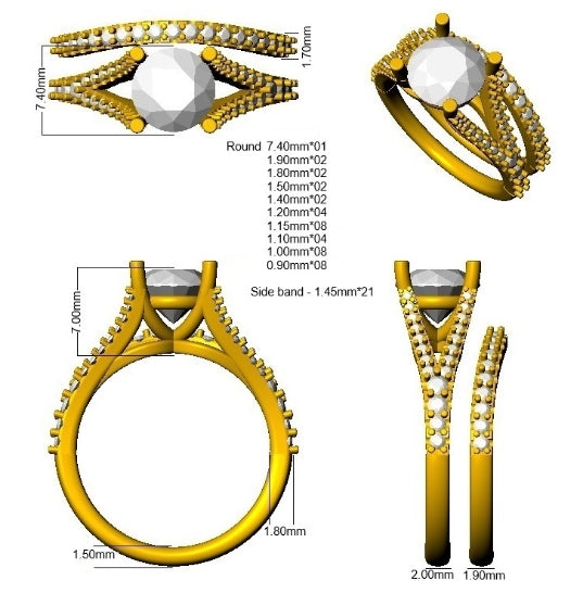 SR4113 — Ring - 18k Yellow Gold detail