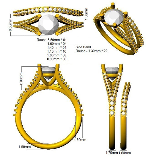 SR4116 — Ring - 9k Yellow Gold detail