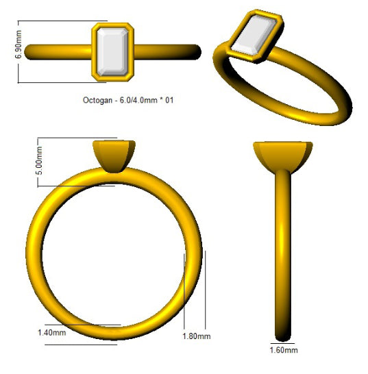 SR412 — Ring - 9k Yellow Gold detail