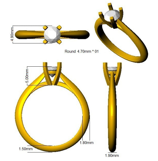 SR4130 — Ring - 9k Yellow Gold detail