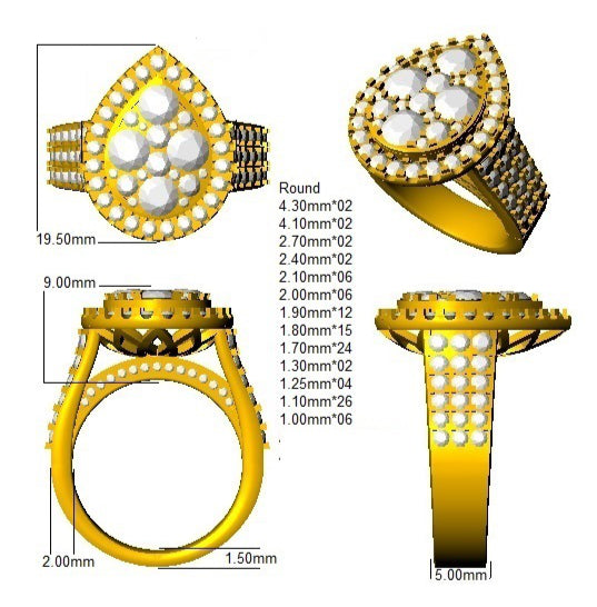 SR414 — Ring - 9k Yellow Gold detail