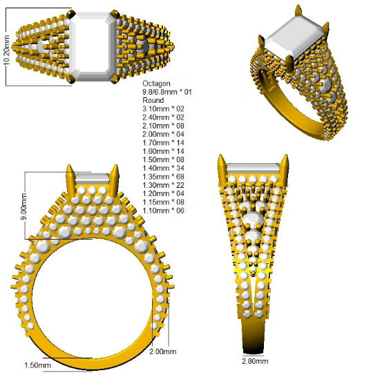 SR4140 — Ring - 9k White Gold detail
