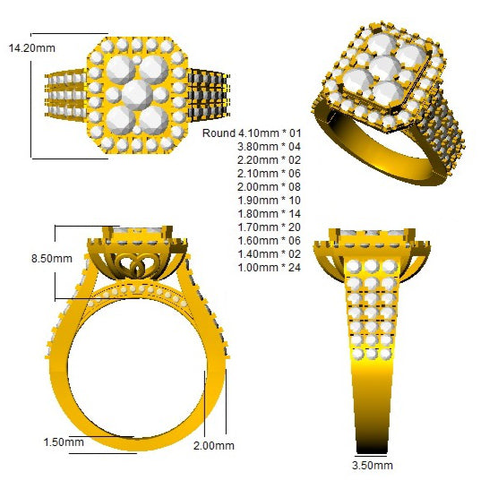SR415 — Ring - 9k Yellow Gold detail