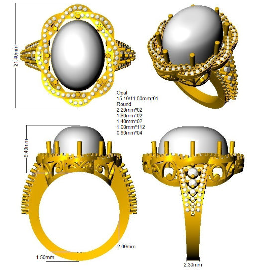 SR4150 — Ring - 9k Yellow Gold detail