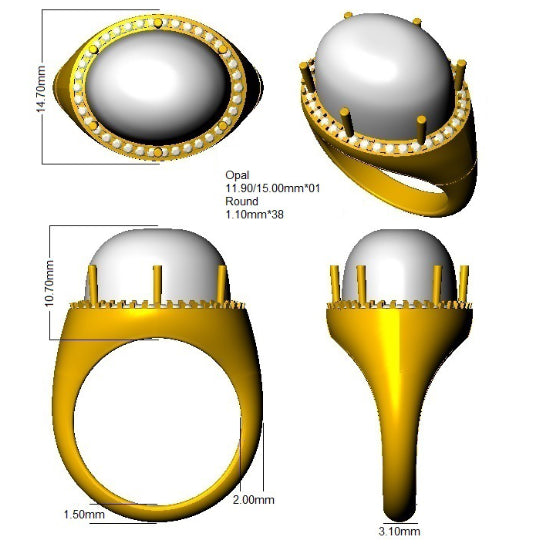 SR4151 — Ring - 9k Yellow Gold detail