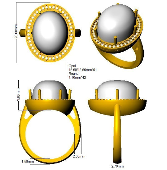 SR4152 — Ring - 9k Yellow Gold detail