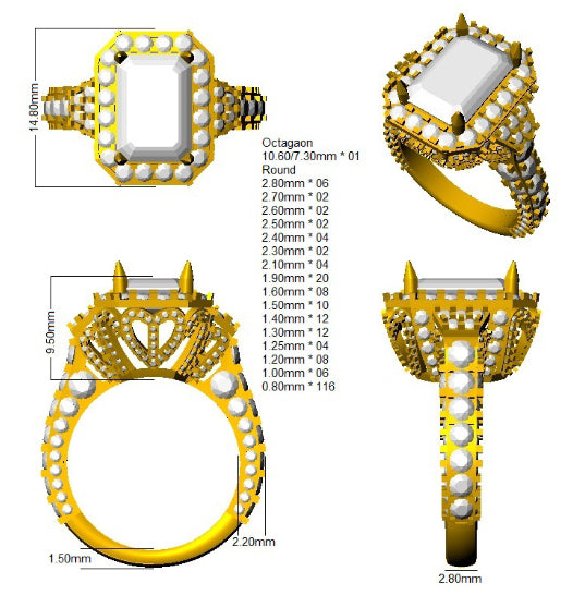 SR4156 — Ring - 9k White Gold detail