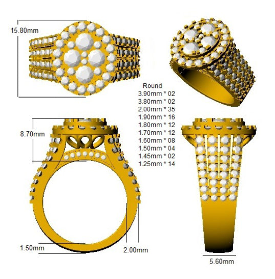 SR417 — Ring - 9k Yellow Gold detail