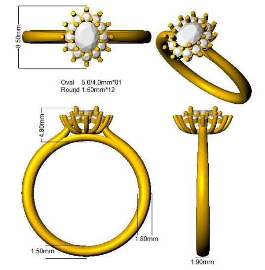 SR418 — Ring - Platinum Plat detail