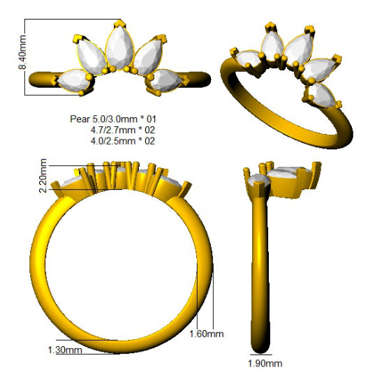 SR4210 — Ring - 9k Yellow Gold detail