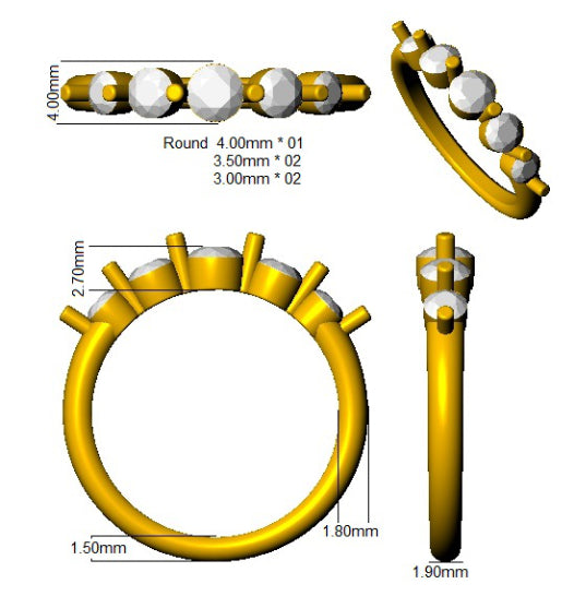 SR4223 — Ring - 9k Yellow Gold detail