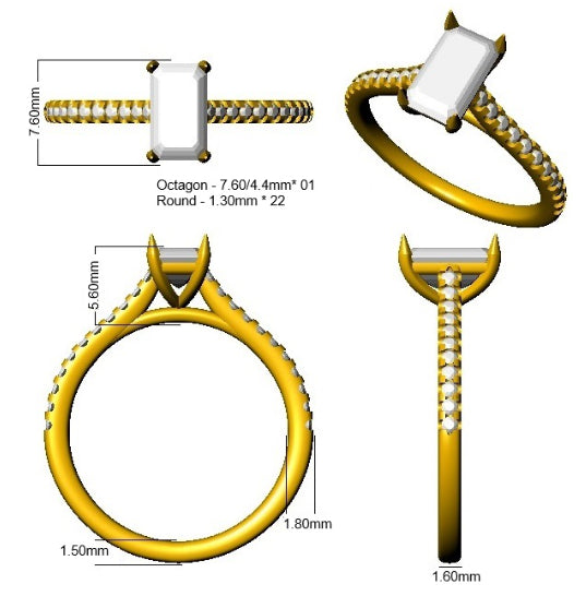 SR4225 — Ring - Platinum Plat detail
