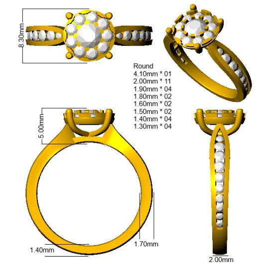 SR4237 — Ring - 9k Yellow Gold detail