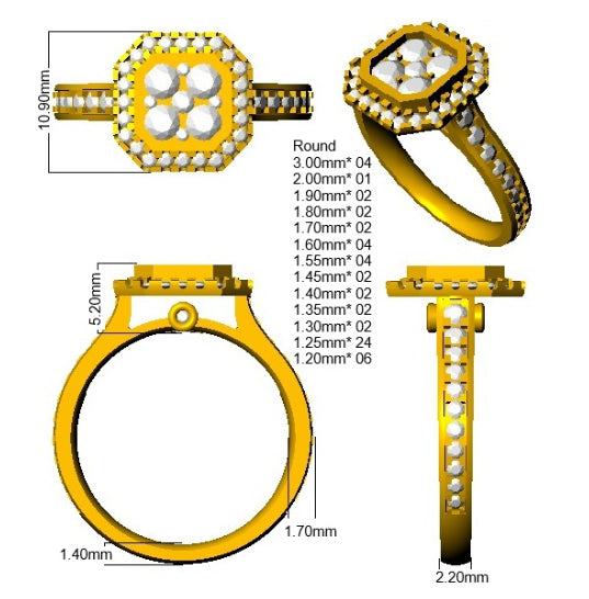 SR4238 — Ring - 9k Yellow Gold detail