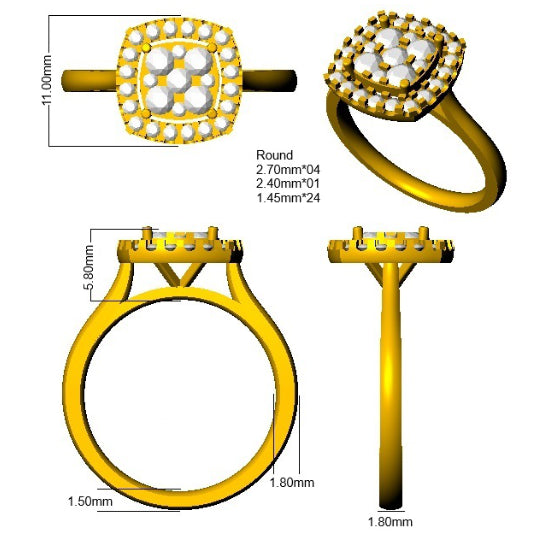 SR4239 — Ring - 9k Yellow Gold detail