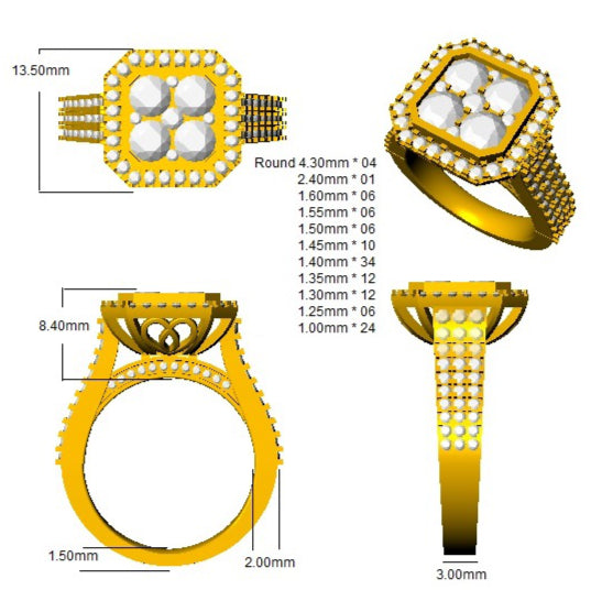 SR424 — Ring - 9k Yellow Gold detail