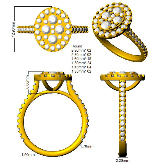 SR4250 — Ring - 9k Yellow Gold detail