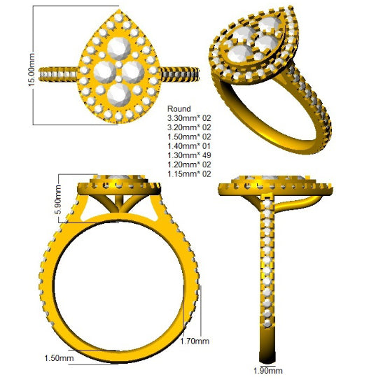 SR4251 — Ring - 9k White Gold detail