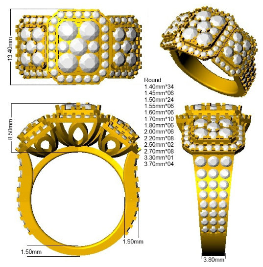 SR4252 — Ring - 9k Yellow Gold detail
