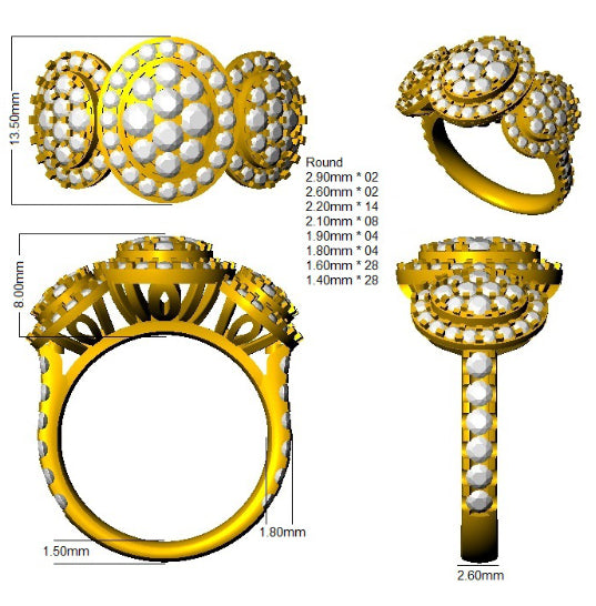 SR4253 — Ring - 9k Yellow Gold detail