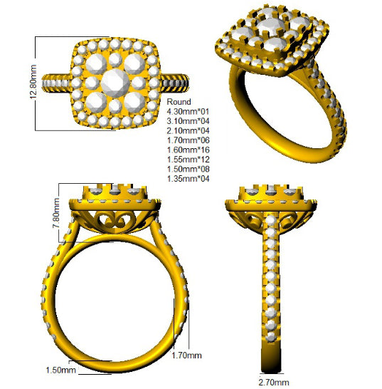 SR4254 — Ring - 9k Yellow Gold detail