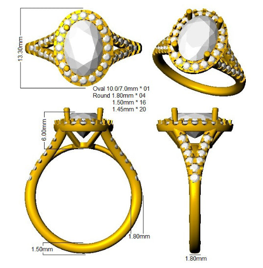 SR4255 — Ring - 9k Yellow Gold detail