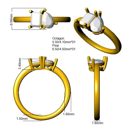 SR4268 — Ring - 9k Yellow Gold detail