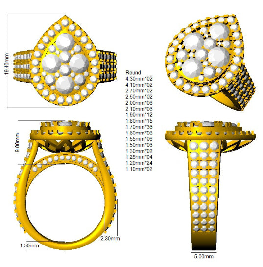 SR4281 — Ring - 9k Yellow Gold detail