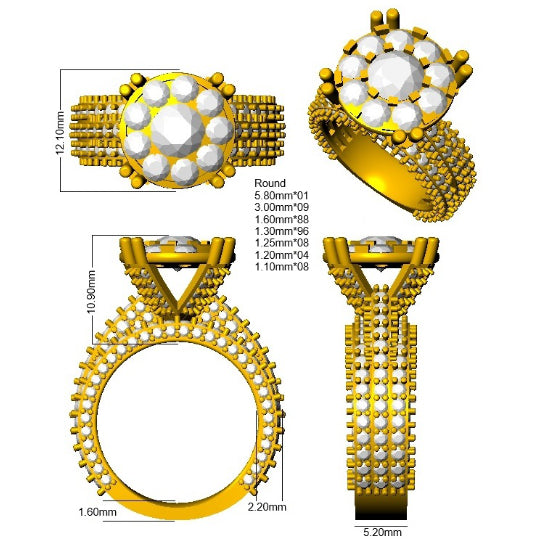 SR4282 — Ring - 9k Yellow Gold detail