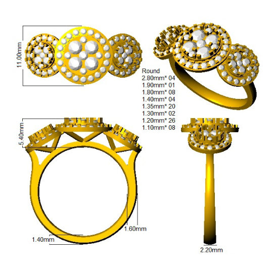 SR4286 — Ring - 9k Yellow Gold detail